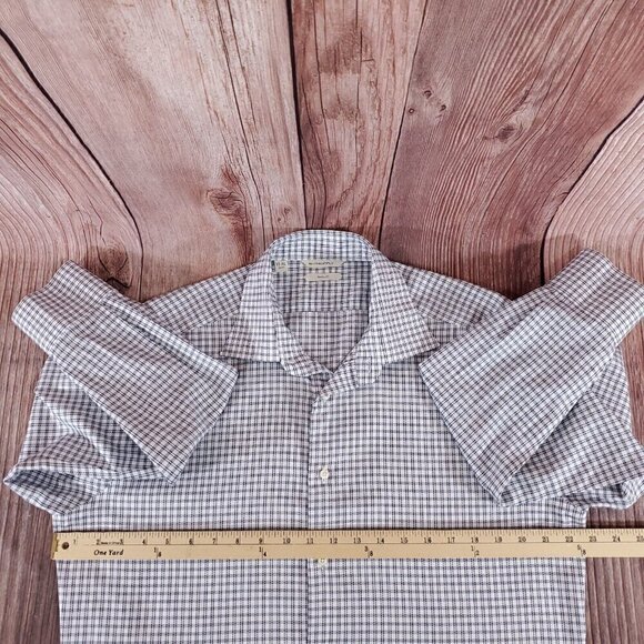 Suitsupply Mens Size 16.5L 42-7 Traveller Slim Fit LS Button Up Shirt White Blue - Picture 14 of 16